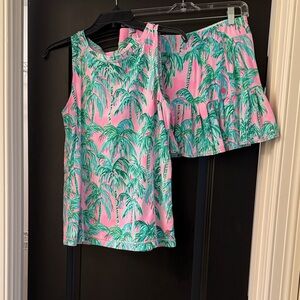 Lilly Pulitzer Pink and Green Mini Skirt